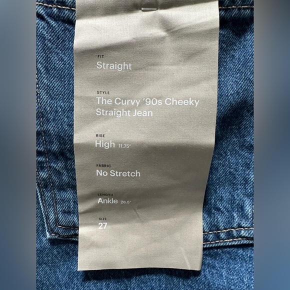 NWT - Everlane - The Curvy 90's Cheeky Straight Jean - Size 27 - Picture 3 of 8